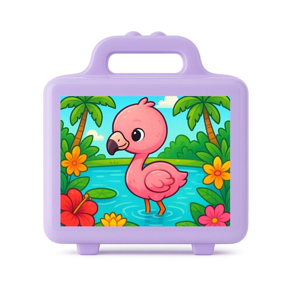Maleta Plástica Personalizada 12x10cm Flamingo Baby - Imagem 4