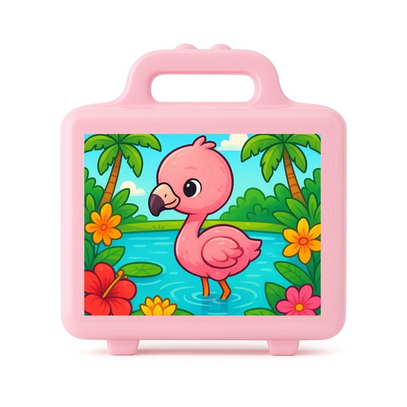 Maleta Plástica Personalizada 12x10cm Flamingo Baby - Imagem 3