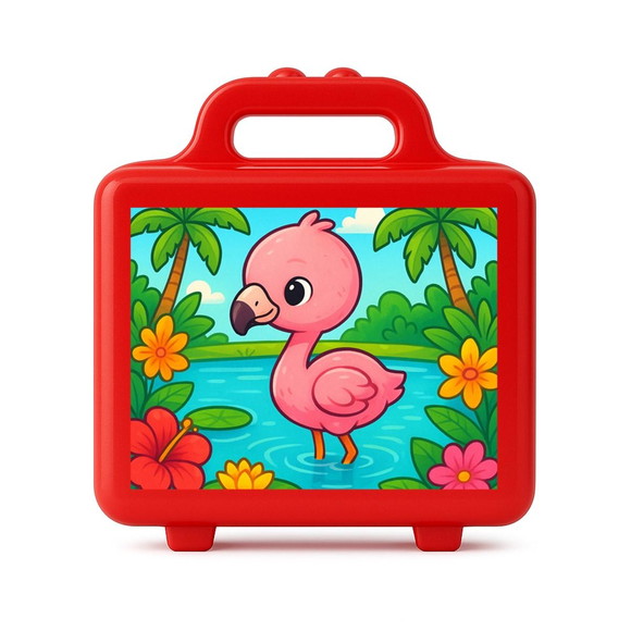 Maleta Plástica Personalizada 12x10cm Flamingo Baby - Imagem 5