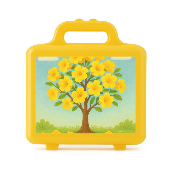 Maleta Plástica Personalizada 12x10cm Flor de Ipê Amarela