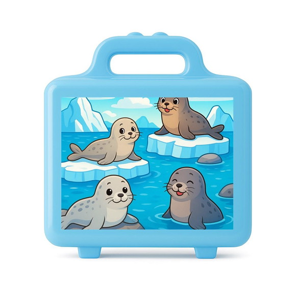 Maleta Plástica Personalizada 12x10cm Focas - Imagem 2