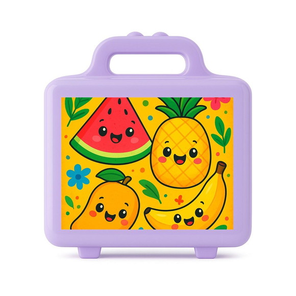 Maleta Plástica Personalizada 12x10cm Frutas Tropicais - Imagem 4