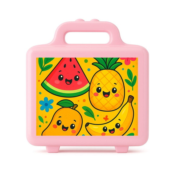 Maleta Plástica Personalizada 12x10cm Frutas Tropicais - Imagem 3