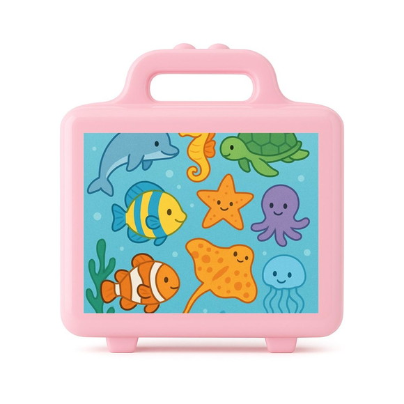 Maleta Plástica Personalizada 12x10cm Fundo do Mar - Imagem 3