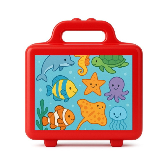 Maleta Plástica Personalizada 12x10cm Fundo do Mar - Imagem 5