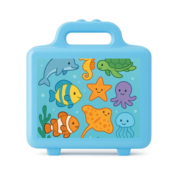 Maleta Plástica Personalizada 12x10cm Fundo do Mar - Imagem 2