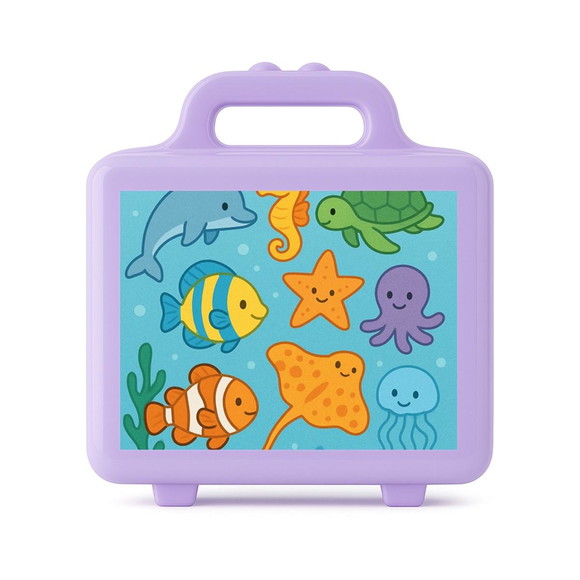 Maleta Plástica Personalizada 12x10cm Fundo do Mar - Imagem 4
