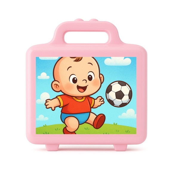 Maleta Plástica Personalizada 12x10cm Futebol Baby - Imagem 3