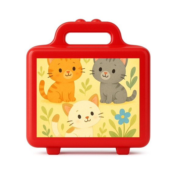 Maleta Plástica Personalizada 12x10cm Gatinhos - Imagem 5