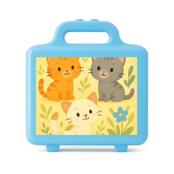 Maleta Plástica Personalizada 12x10cm Gatinhos - Imagem 2