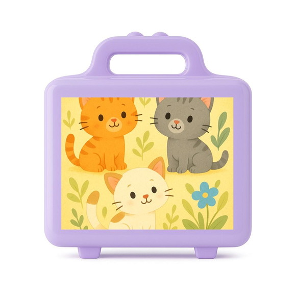 Maleta Plástica Personalizada 12x10cm Gatinhos - Imagem 4