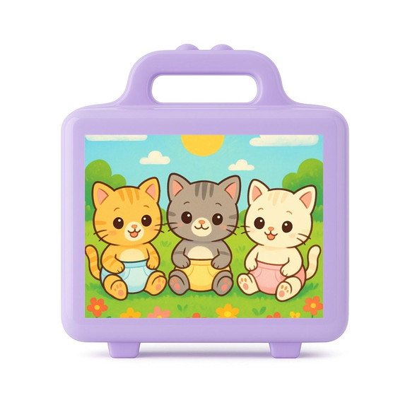 Maleta Plástica Personalizada 12x10cm Gatinhos Baby - Imagem 4