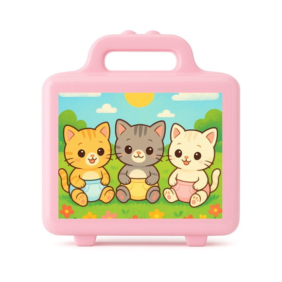 Maleta Plástica Personalizada 12x10cm Gatinhos Baby - Imagem 3