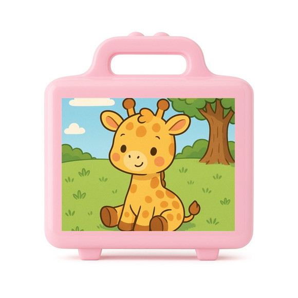 Maleta Plástica Personalizada 12x10cm Girafinha Baby - Imagem 3