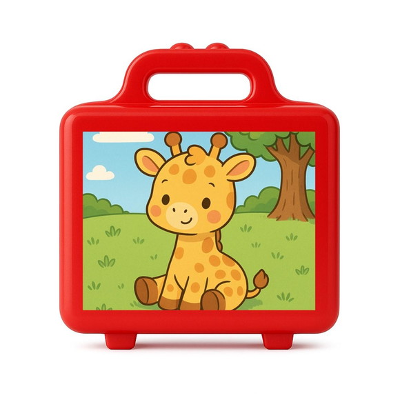 Maleta Plástica Personalizada 12x10cm Girafinha Baby - Imagem 5