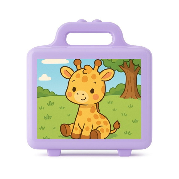 Maleta Plástica Personalizada 12x10cm Girafinha Baby - Imagem 4