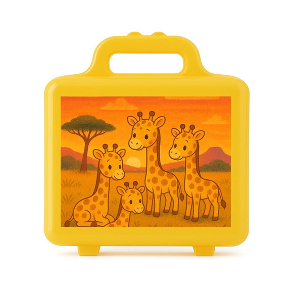 Maleta Plástica Personalizada 12x10cm Girafinhas