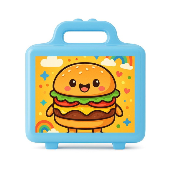 Maleta Plástica Personalizada 12x10cm Hambúrguer Divertido - Imagem 2
