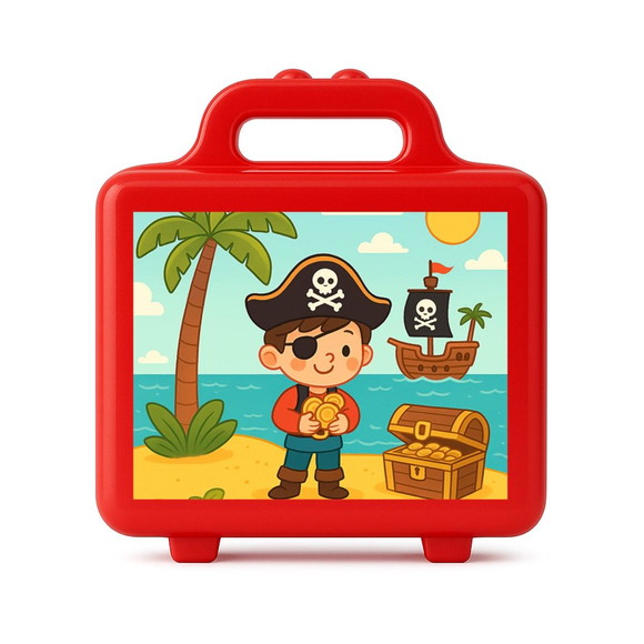 Maleta Plástica Personalizada 12x10cm Ilha Pirata - Imagem 5