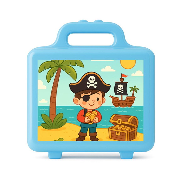 Maleta Plástica Personalizada 12x10cm Ilha Pirata - Imagem 2