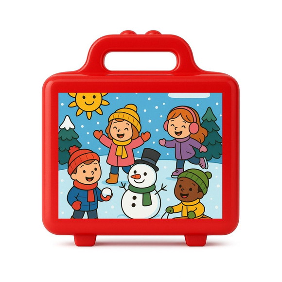 Maleta Plástica Personalizada 12x10cm Inverno Divertido - Imagem 5