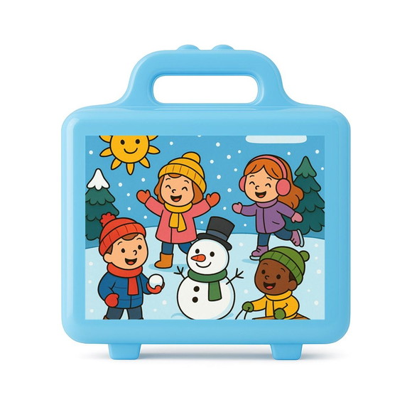 Maleta Plástica Personalizada 12x10cm Inverno Divertido - Imagem 2