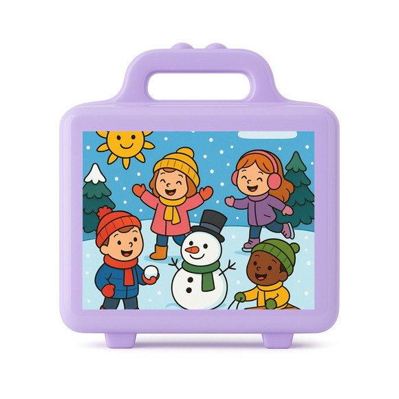 Maleta Plástica Personalizada 12x10cm Inverno Divertido - Imagem 4