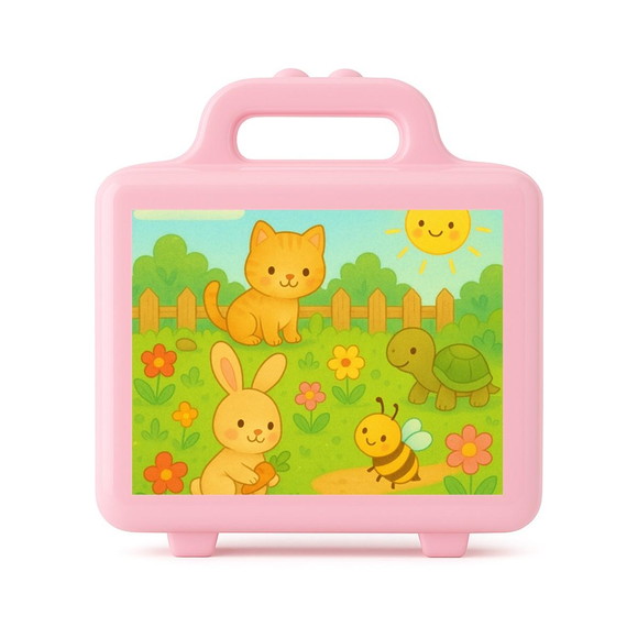 Maleta Plástica Personalizada 12x10cm Jardim dos Bichinhos - Imagem 3