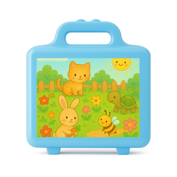 Maleta Plástica Personalizada 12x10cm Jardim dos Bichinhos - Imagem 2