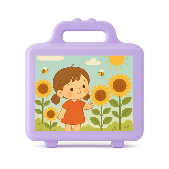 Maleta Plástica Personalizada 12x10cm Jardim dos Girassóis - Imagem 4