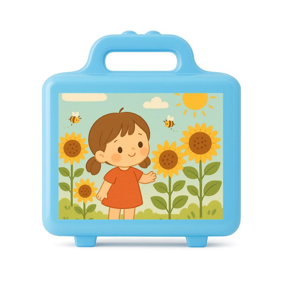 Maleta Plástica Personalizada 12x10cm Jardim dos Girassóis - Imagem 2
