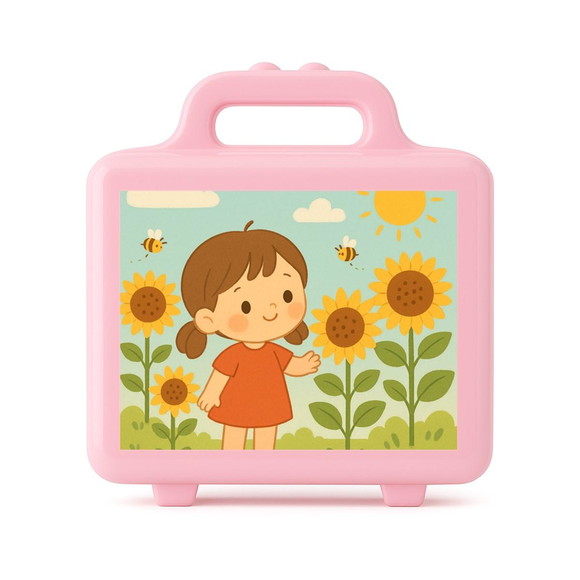 Maleta Plástica Personalizada 12x10cm Jardim dos Girassóis - Imagem 3