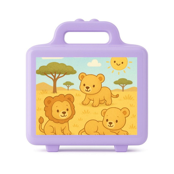 Maleta Plástica Personalizada 12x10cm Leãozinhos - Imagem 4