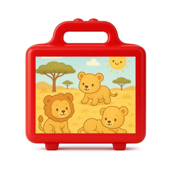 Maleta Plástica Personalizada 12x10cm Leãozinhos - Imagem 5