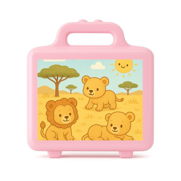 Maleta Plástica Personalizada 12x10cm Leãozinhos - Imagem 3