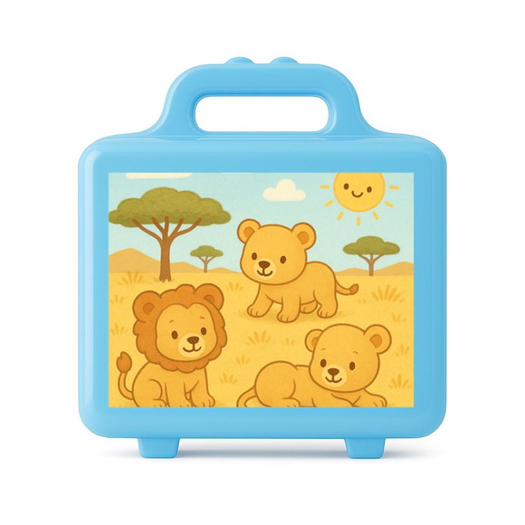 Maleta Plástica Personalizada 12x10cm Leãozinhos - Imagem 2