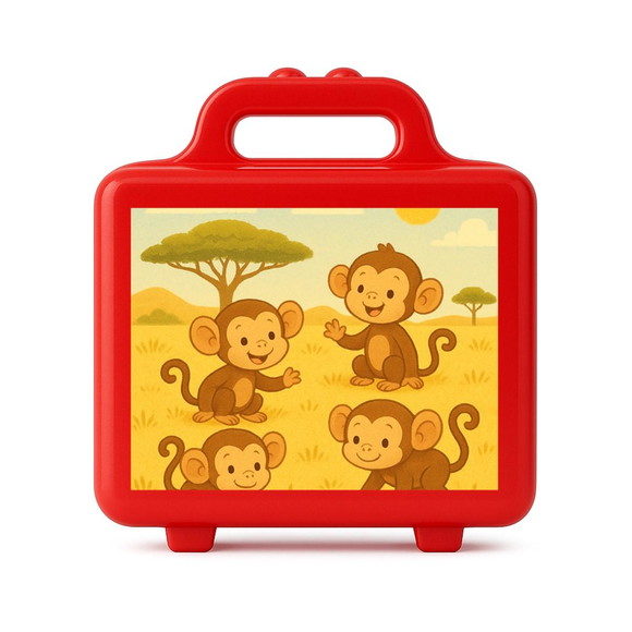 Maleta Plástica Personalizada 12x10cm Macaquinhos - Imagem 5
