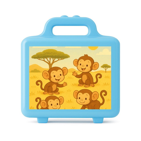 Maleta Plástica Personalizada 12x10cm Macaquinhos - Imagem 2