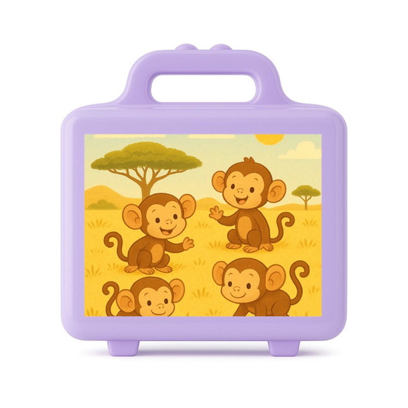 Maleta Plástica Personalizada 12x10cm Macaquinhos - Imagem 4