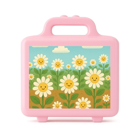 Maleta Plástica Personalizada 12x10cm Margaridas - Imagem 3