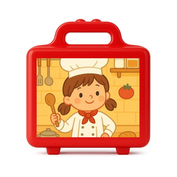 Maleta Plástica Personalizada 12x10cm Mini Chefe Menina - Imagem 5