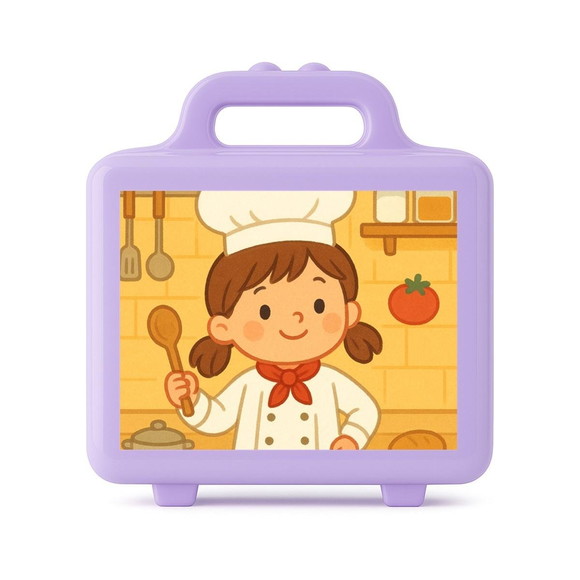 Maleta Plástica Personalizada 12x10cm Mini Chefe Menina - Imagem 4