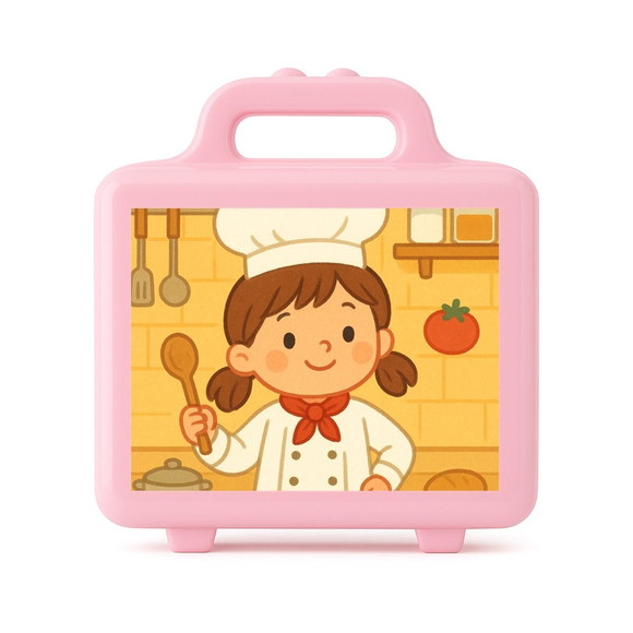 Maleta Plástica Personalizada 12x10cm Mini Chefe Menina - Imagem 3