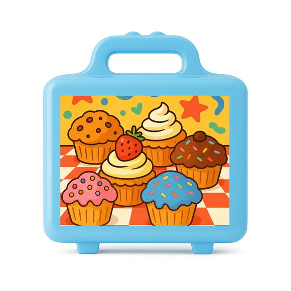 Maleta Plástica Personalizada 12x10cm Muffins - Imagem 2