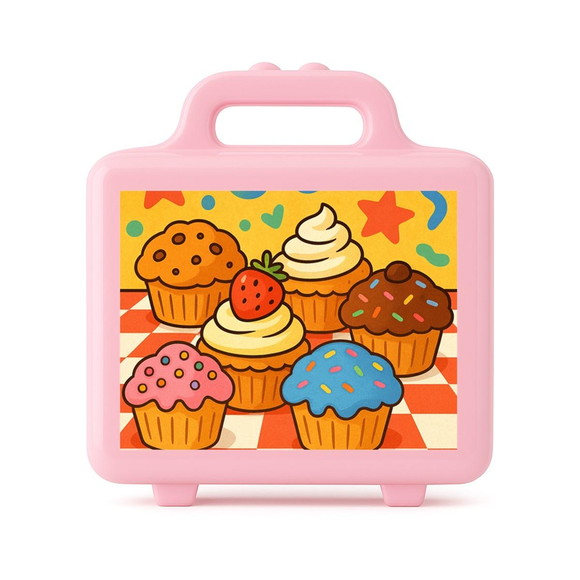 Maleta Plástica Personalizada 12x10cm Muffins - Imagem 3