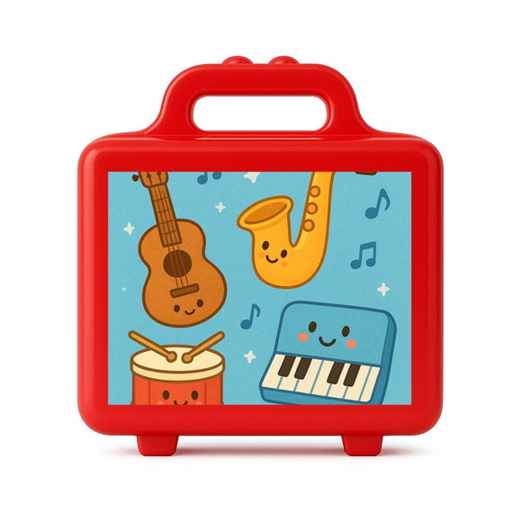 Maleta Plástica Personalizada 12x10cm Músicas Instrumentos - Imagem 5