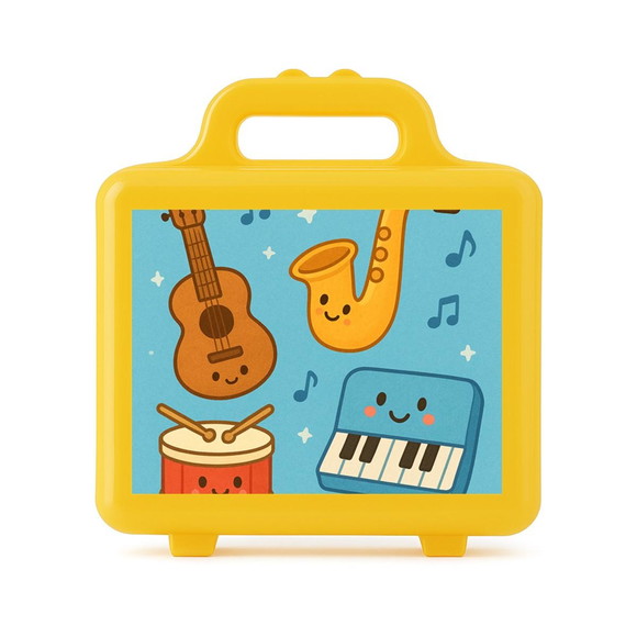 Maleta Plástica Personalizada 12x10cm Músicas Instrumentos
