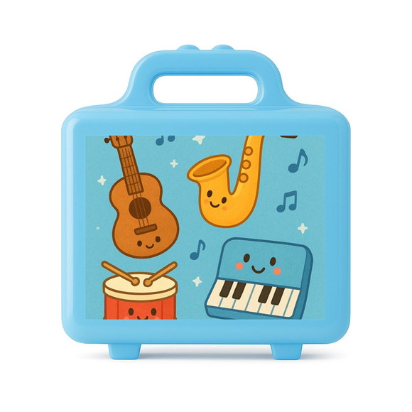 Maleta Plástica Personalizada 12x10cm Músicas Instrumentos - Imagem 2