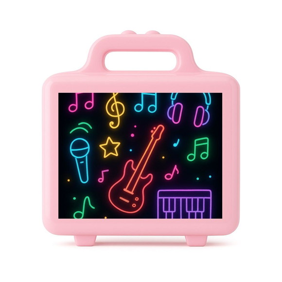 Maleta Plástica Personalizada 12x10cm Neon Musical - Imagem 3