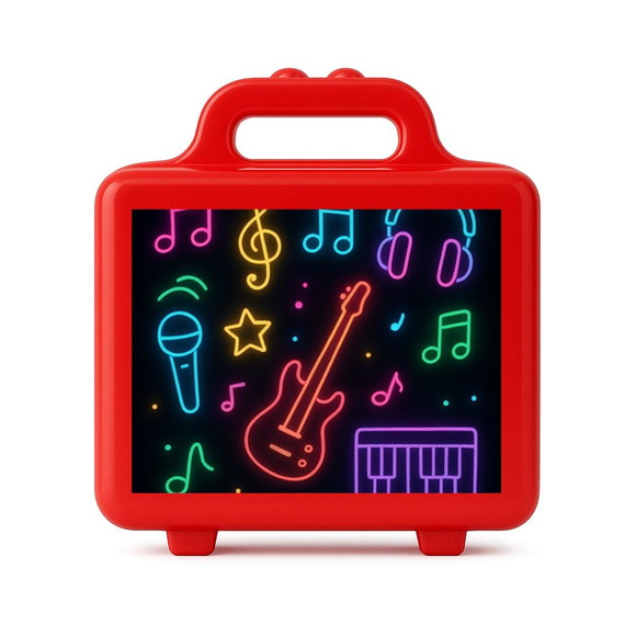 Maleta Plástica Personalizada 12x10cm Neon Musical - Imagem 5